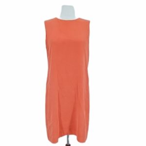 Cynthia Rowley Orange Sleeveless Straight Sheath Silk Mini Dress 6 Small